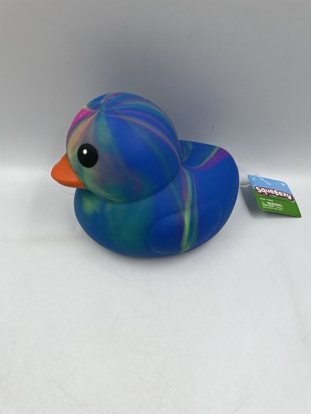 Toymendous Squeeezy Rainbow Tie Dye Duck Squishy Gel Squeeze Sensory Toy NEW